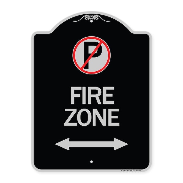 Signmission No Parking and Arrow Pointing Left and Right Heavy-Gauge Aluminum Sign, 24" x 18", BS-1824-24656 A-DES-BS-1824-24656 - main